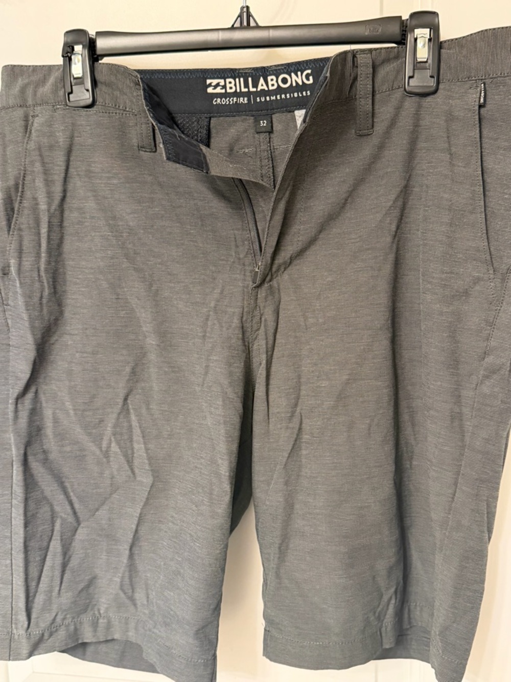 2 pairs, Billabong Men’s Gray Crossfire Shorts and Volcom black